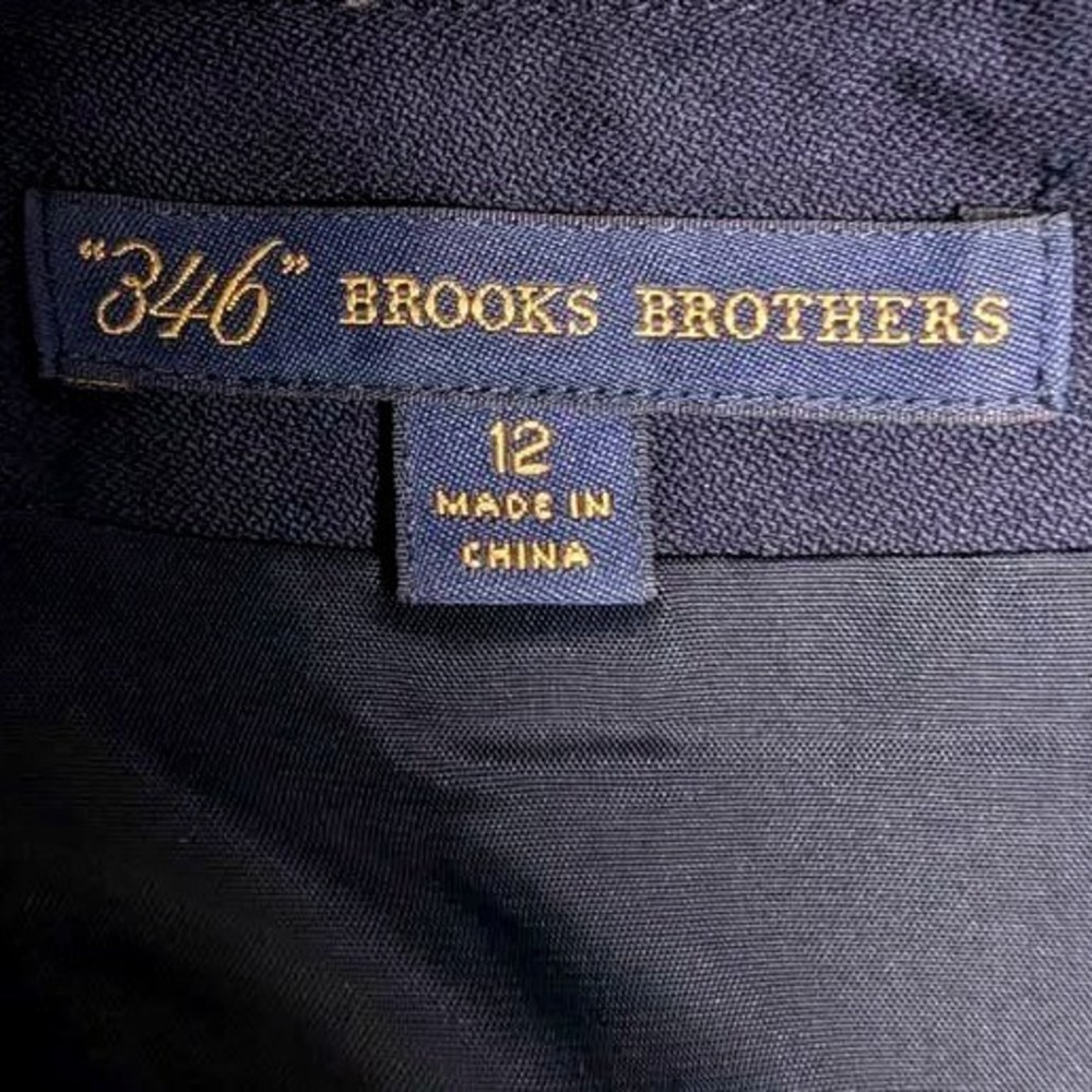 Brooks Brothers 346 Pencil Skirt ~ Size 12 ~ Navy Blue ~ 100% Wool - Picture 3 of 10